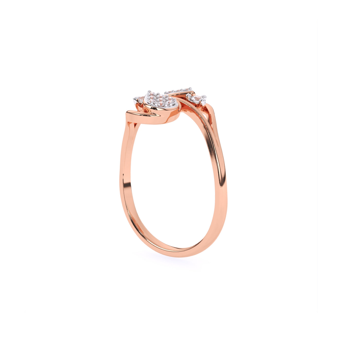 Pear Style Round Lab Grown Diamond Engagement Ring